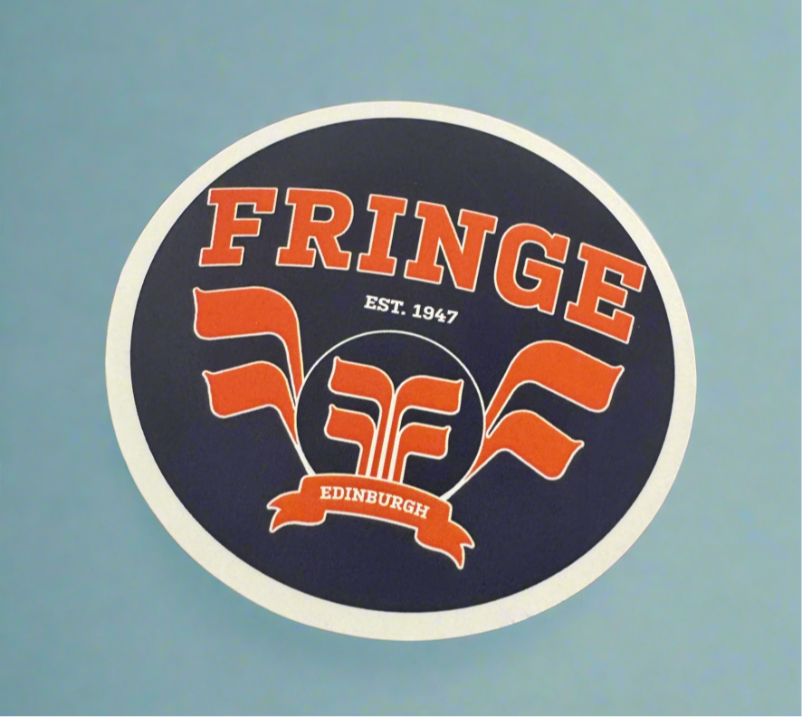 Navy and Orange Fringe Varsity Sticker