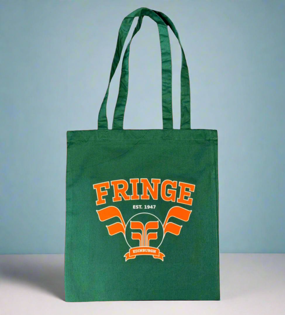 Varsity Bottle green vintage logo tote