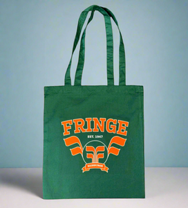 Varsity Bottle green vintage logo tote