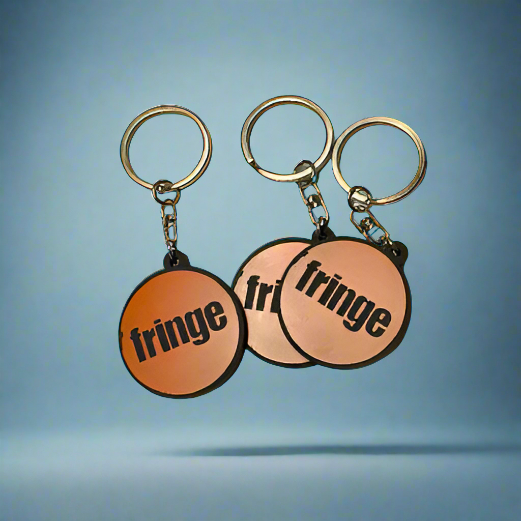 Orange and Black Fringe Keyring
