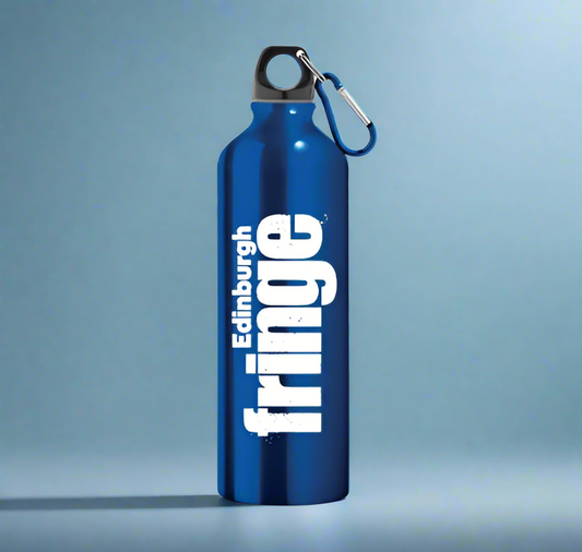 Royal blue aluminum water bottle with carabiner 800ml