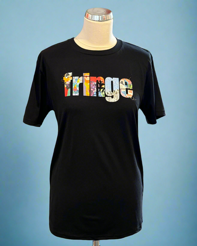 Black Unisex Cotton Fringe Era T-Shirt