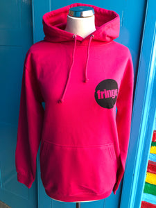 Fringe logo hoodie hot pink