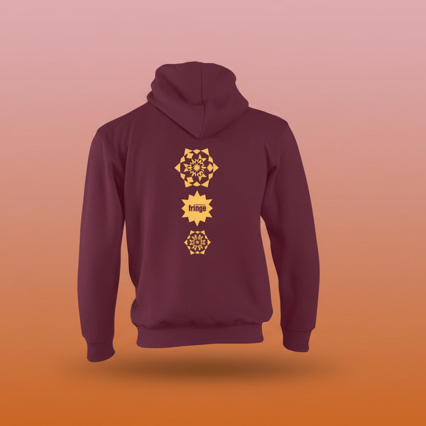 Burgundy & yellow Kaleidoscope Hoodie– Unisex - Cotton blend